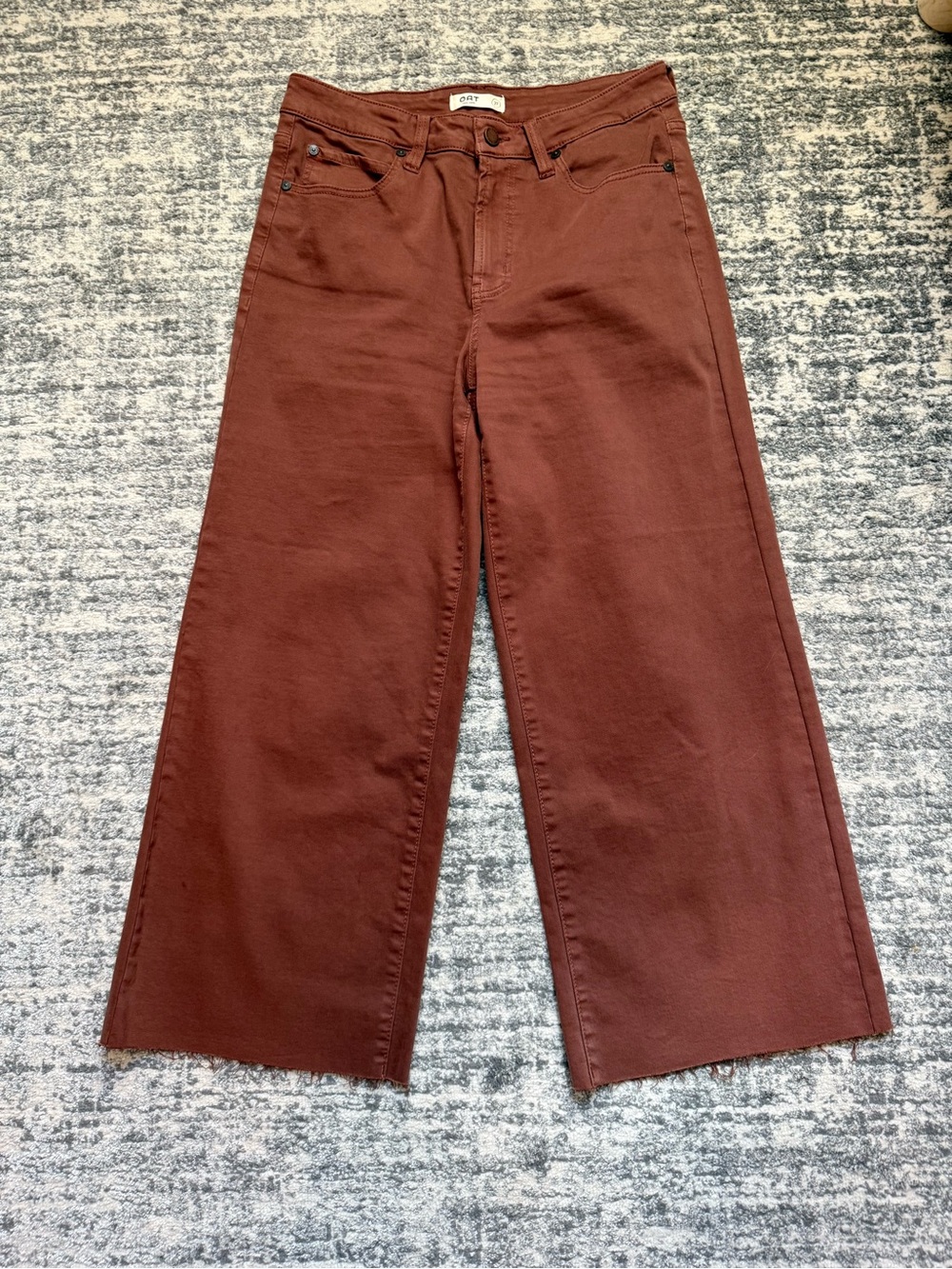 Oat Wide Leg Jeans - Rust Brown